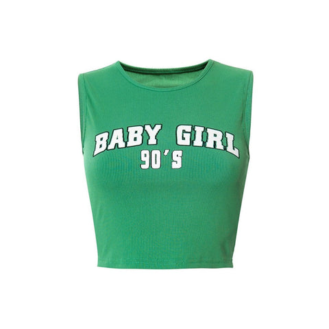 Baby Girl 90's Crop Top-Tops-streetwear-society-aesthetic-clothes