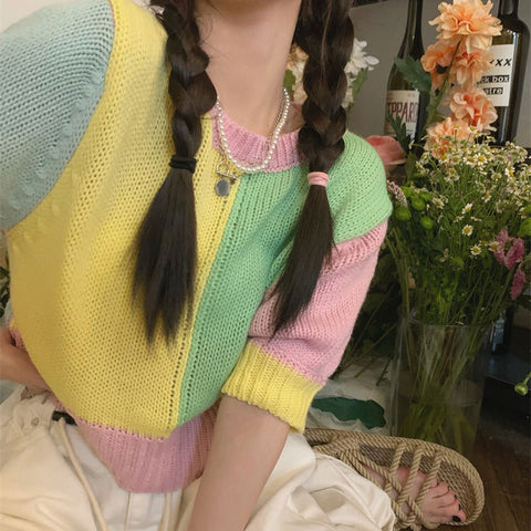 Candy Fairy Pastel Knit Top-Tops-streetwear-society-aesthetic-clothes