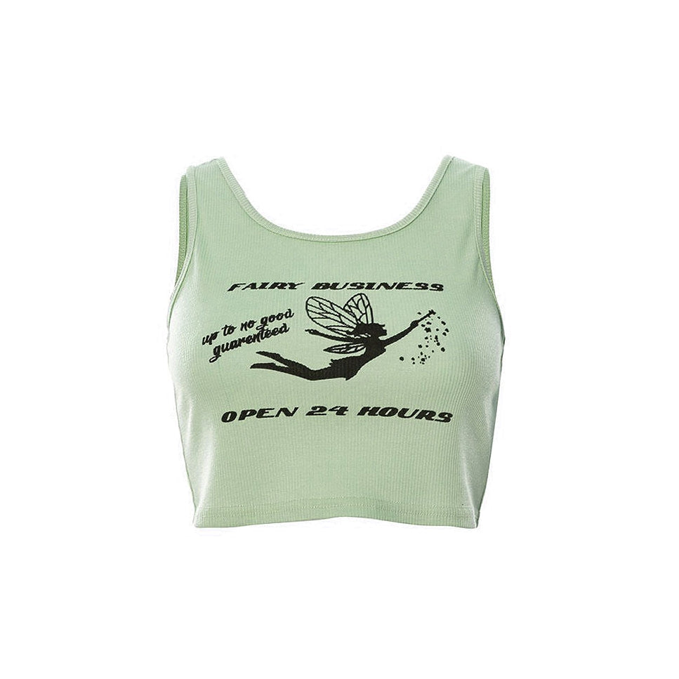 Fairy Business Ribbed Top-Tops-streetwear-society-aesthetic-clothes