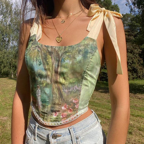 Forest Fairy Corset Top-Tops-streetwear-society-aesthetic-clothes
