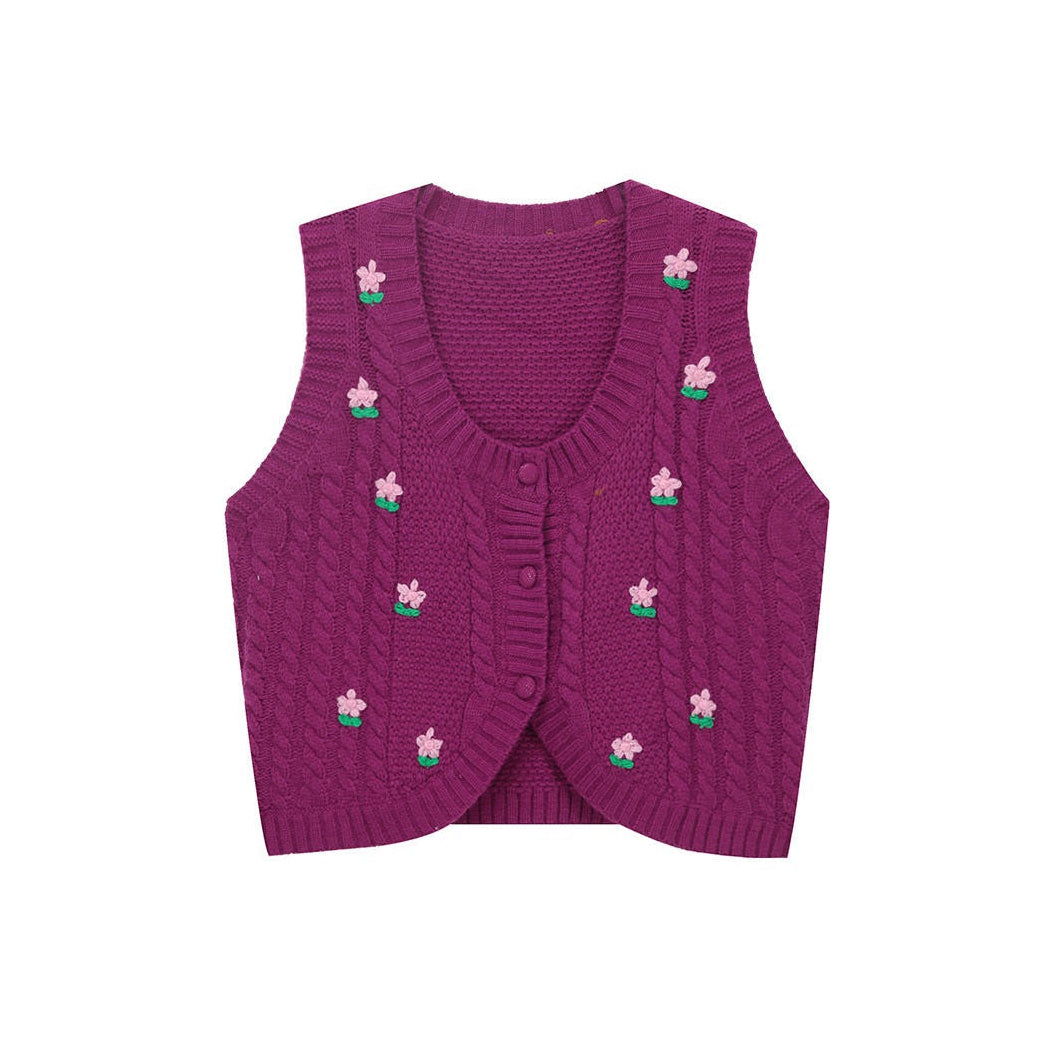 Grandmacore Knit Vest-Vest-streetwear-society-aesthetic-clothes