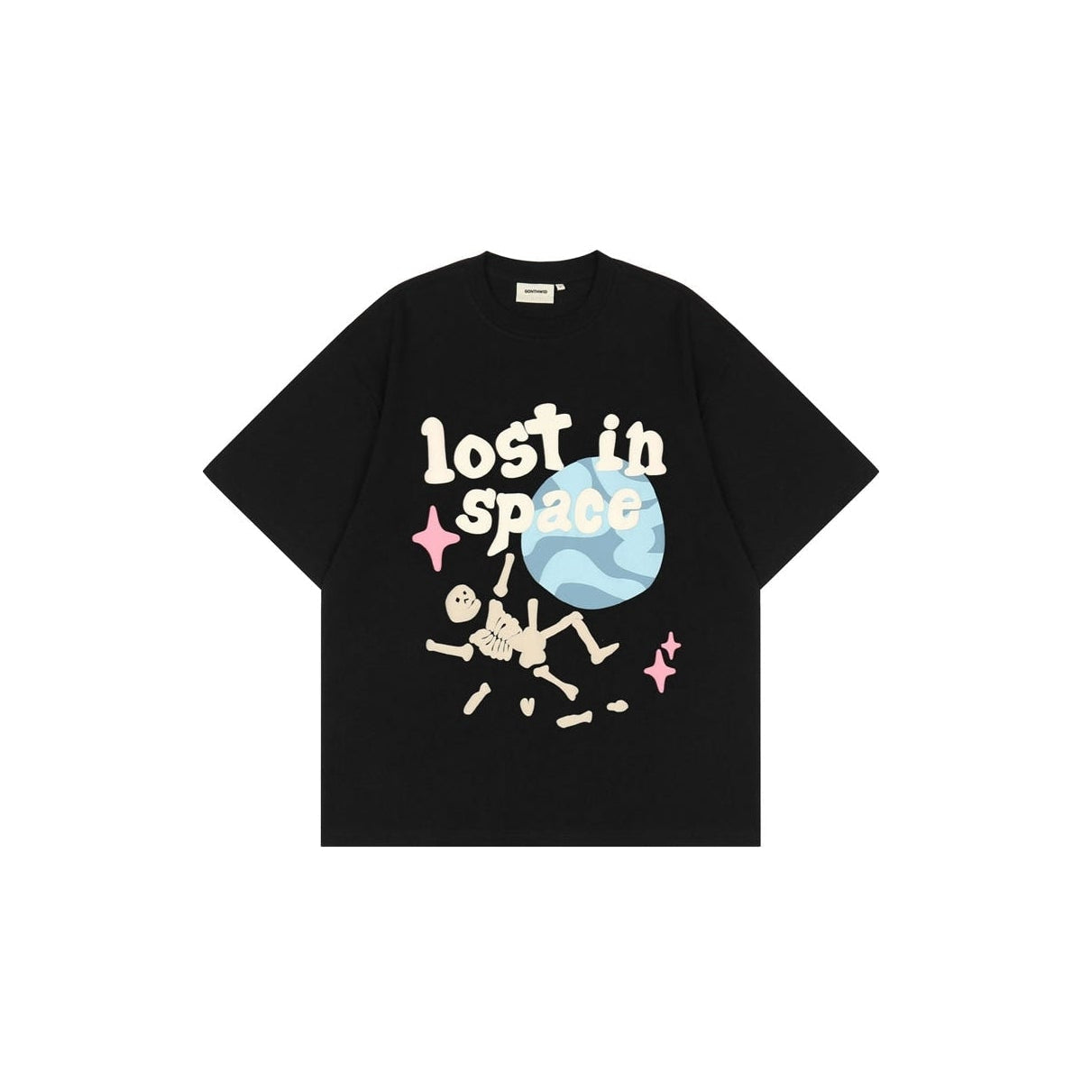 'Lost in Space' Graphic Print Cotton T-Shirt-Streetwear Society
