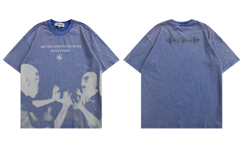 'Mirror' Cotton T-Shirt-Streetwear Society