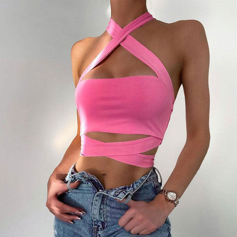 Pure Blushin Tie Top-Tops-streetwear-society-aesthetic-clothes