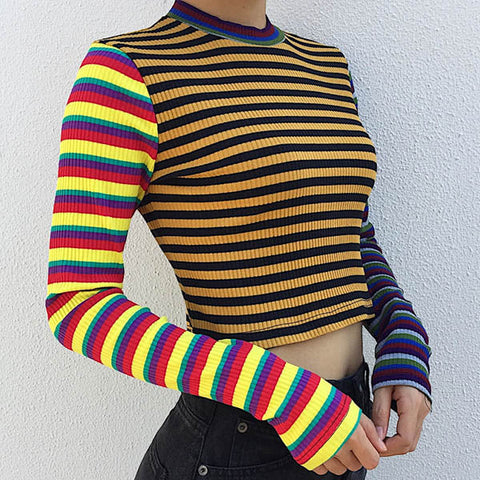 Ribbed Crop Knit-Sweatshirts-streetwear-society-aesthetic-clothes