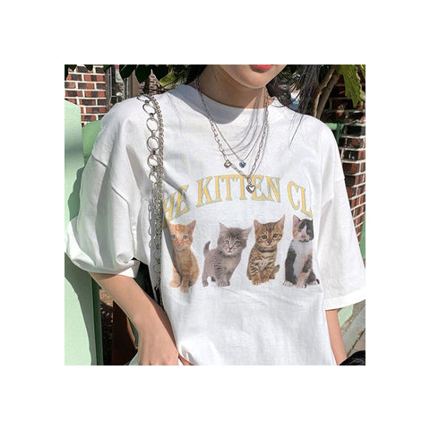 The Kitten Club T-Shirt 🐱-T-Shirts-streetwear-society-aesthetic-clothes