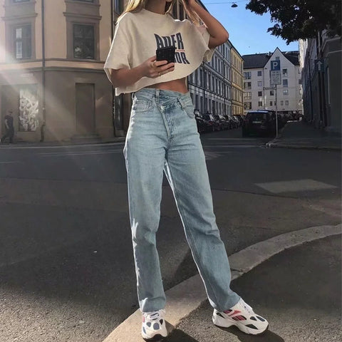 Jean taille haute "Irina"-Streetwear Society
